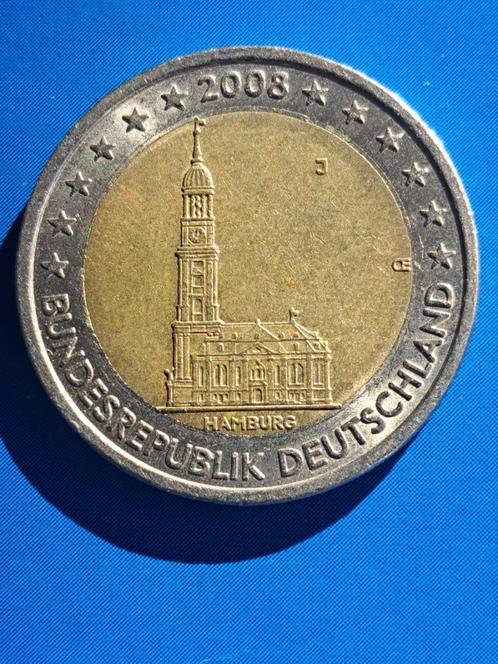 2008 J Duitsland 2 euro Hamburg Hamburg, Postzegels en Munten, Munten | Europa | Euromunten, Losse munt, 2 euro, Duitsland, Verzenden