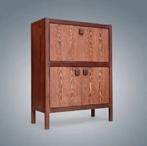 Dressoir Vintage Highboard Bar Brutalist in Wenge jaren 70, Antiek en Kunst, Ophalen