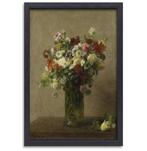 Stilleven met bloemen - Henri Fantin-Latour canvas + baklijs, Antiek en Kunst, Kunst | Schilderijen | Klassiek, Verzenden