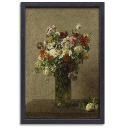 Nature morte aux fleurs - Toile Henri Fantin-Latour + glace, Antiquités & Art, Art | Peinture | Classique, Envoi