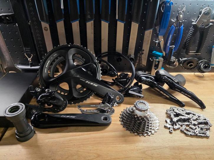 Shimano 105 R7020 Disc 2x12sp groepset compleet, Fietsen en Brommers, Fietsonderdelen, Gebruikt, Racefiets, Overige typen, Ophalen