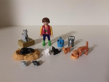 PlayMobil femme et chats - complet