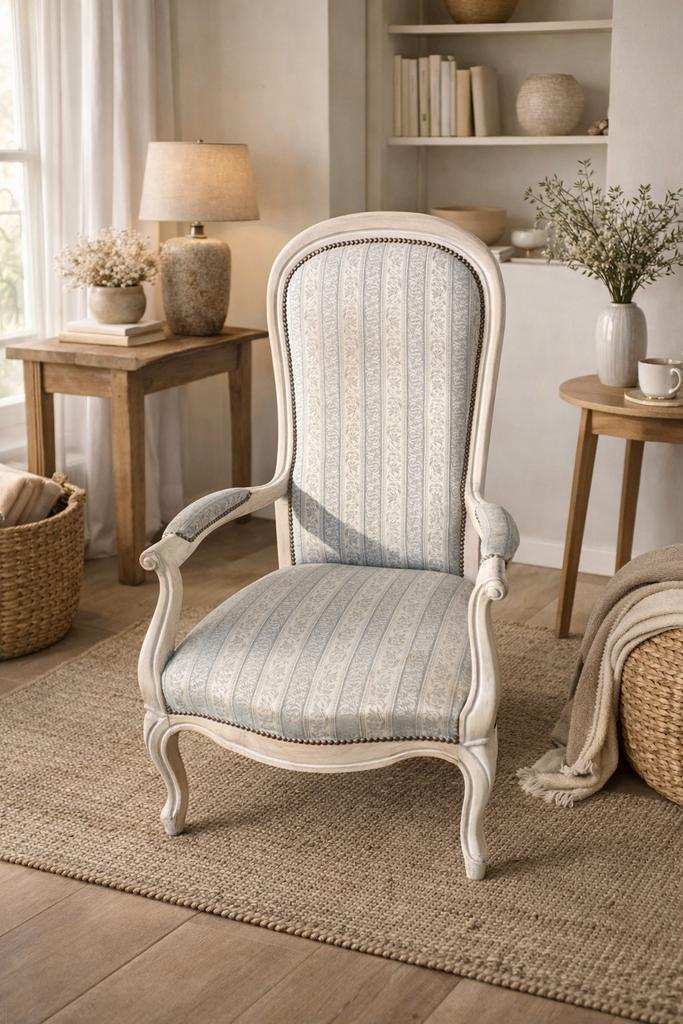 Elegante fauteuil / bergère in klassieke stijl, Antiek en Kunst, Antiek | Meubels | Stoelen en Sofa's, Ophalen