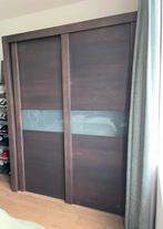 Houten kleerkast schuifdeuren 190x65x210, Huis en Inrichting, Kasten | Kleerkasten, Ophalen, Zo goed als nieuw, Glas