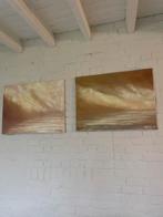 2 peintures abstraites — tons chauds (ensemble ou séparément, Enlèvement