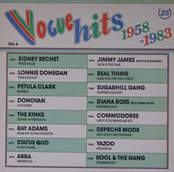 vinyl:  6LP's   VOGUE HITS 1958-1983  (volledige reeks) beschikbaar voor biedingen