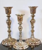 Drie verzilverde kandelaars., Ophalen of Verzenden