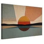 Toile Bauhaus Sunset 60x40cm - 18mm., Maison & Meubles, Moins de 50 cm, Envoi, Création originale, 50 à 75 cm
