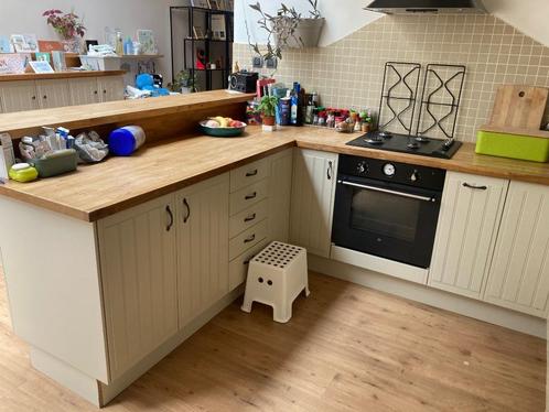 IKEA faktum keuken met toestellen (vanaf augustus), Huis en Inrichting, Keuken | Complete keukens, Gebruikt, U-keuken, Crème, Hout