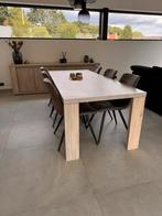 Houten eettafel (volhout eik) - 220 (l) x 95 (b) x 75 (h), Huis en Inrichting, Tafels | Eettafels, Ophalen, Zo goed als nieuw