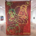 Vintage abstract XL schilderij (oude eigenaar JP Van Rossem), Ophalen of Verzenden