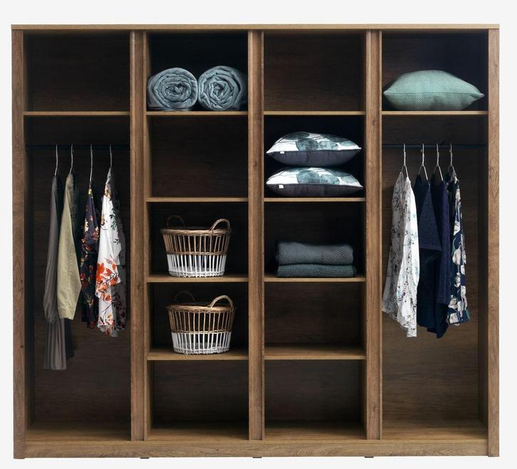 VEDDE kledingkast 220x197 met eikenhouten spiegel, Huis en Inrichting, Kasten | Kleerkasten, Gebruikt, 150 tot 200 cm, 200 cm of meer