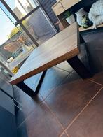 Robuuste salontafel industriële stijl 100x100cm H40cm, Huis en Inrichting, Ophalen