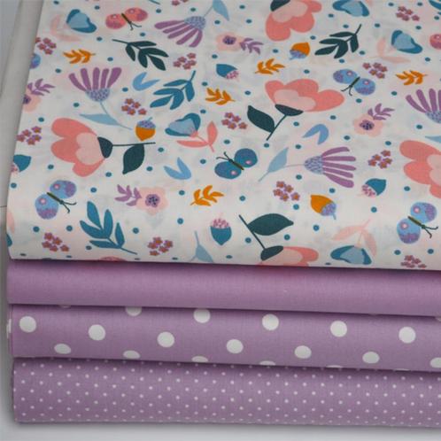 6205) 140x50cm katoen lilas points / fleurs / uni, Hobby & Loisirs créatifs, Tissus & Chiffons, Neuf, Coton, 120 cm ou plus, 30 à 200 cm