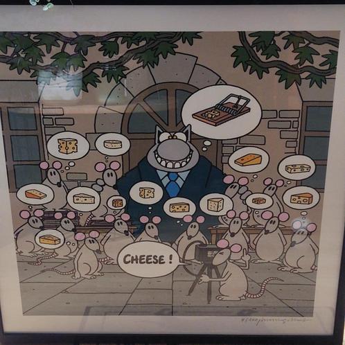 Sérigraphie LE CHAT 70x70 cm sous cadre de PHILIPPE GELUCK !, Antiek en Kunst, Kunst | Litho's en Zeefdrukken, Ophalen