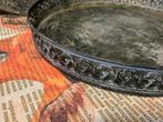Ronde grijze metalen dienbladen, Ophalen of Verzenden, Gebruikt, Rond, Metaal