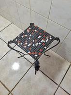Petite table de chevet vintage rétro mosaïque et fer forgé
