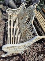 PRACHTIGE GIETIJZEREN TUINBANK MET GIETERIJSTEMPEL., Ophalen, Gebruikt, Overige materialen