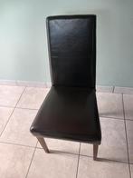 6 zwart lederen stoelen, Ophalen, Zo goed als nieuw, Zwart, Vijf, Zes of meer stoelen
