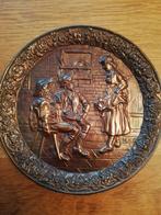 vintage decoratieve koperen plaat, Ophalen of Verzenden, Koper