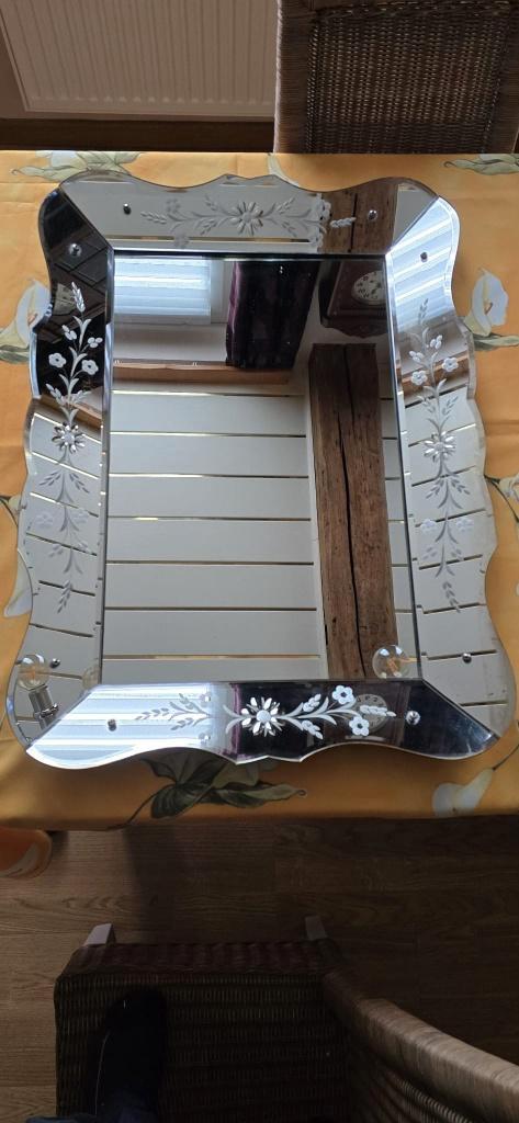 Venetiaanse spiegel jaar 50, Antiek en Kunst, Antiek | Spiegels, 50 tot 100 cm, Minder dan 100 cm, Rechthoekig, Ophalen