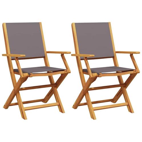 Tuinstoelen 2 st inklapbaar acaciahout en stof, Tuin en Terras, Tuinmeubel-accessoires, Nieuw, Ophalen of Verzenden