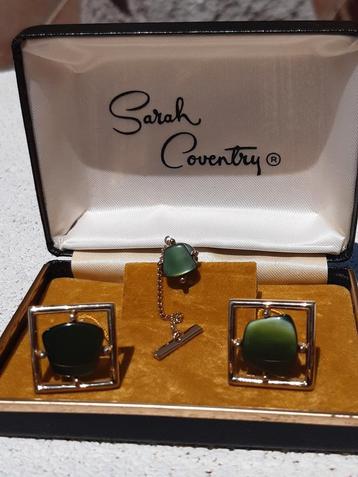 VINTAGE SARAH COVENTRY MANCHETKNOPEN EN TIE TACK  beschikbaar voor biedingen