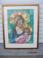 PASTEL J.SCHWEIZER '66 Moeder&Kind, Antiek en Kunst, Ophalen
