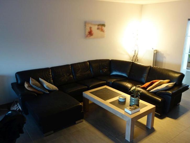 Leren zetel, Huis en Inrichting, Zetels | Zetels, Gebruikt, Hoekbank, Vierpersoons of meer, 300 cm of meer, 150 cm of meer, Leer