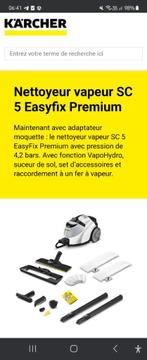 Aspirateur vapeur sc5 premium karcher, Electroménager, Comme neuf, Nettoyeur à vapeur, Enlèvement ou Envoi