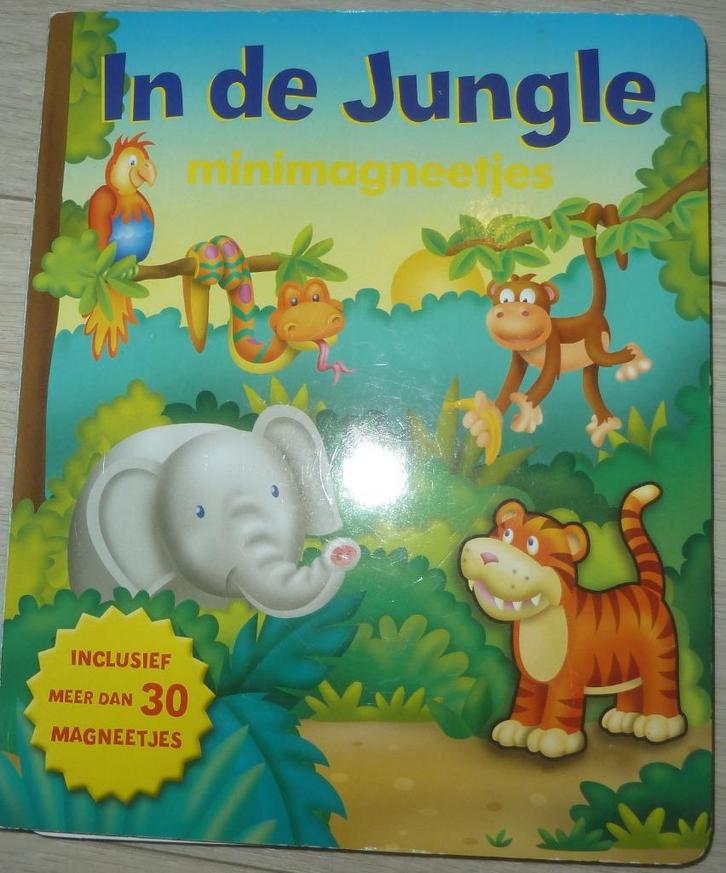 In de jungle - Minimagneetjes dieren, Boeken, Kinderboeken | Kleuters, Zo goed als nieuw, Fictie algemeen, 4 jaar, Jongen of Meisje