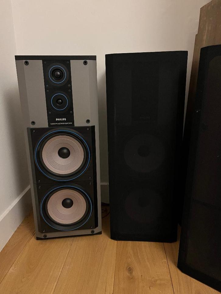 Philips fb 565 gerestaureerde luidsprekers, TV, Hi-fi & Vidéo, Enceintes, Utilisé, Haut-parleurs Frontaux, Arrière ou Stéréo, Philips