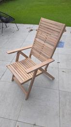 Naterial tuinstoel in nieuwstaat, Ophalen, Zo goed als nieuw, Hout