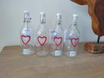 4 glazen flessen met kapsuldop nieuw, Verzamelen, Nieuw, Overige typen, Ophalen of Verzenden