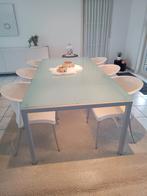 Moderne tafel met 6 stoelen, Huis en Inrichting, Tafels | Eettafels, Ophalen, Metaal