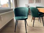 6 stoelen Velvet - groene kleur, Huis en Inrichting, Ophalen, Zo goed als nieuw