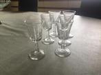 6 kleine vintage borrelglaasjes, Ophalen, Glas of Glazen, Effen, Glas