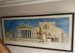 Zeer grote aquarel “Temple de Venus et Rome”, Antiek en Kunst, Kunst | Tekeningen en Fotografie, Ophalen