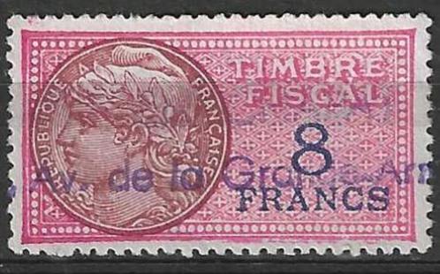 Frankrijk 1936/1958 - Yvert ZN - Fiscale zegel - 8 Fr. (ST), Timbres & Monnaies, Timbres | Europe | France, Affranchi, Envoi