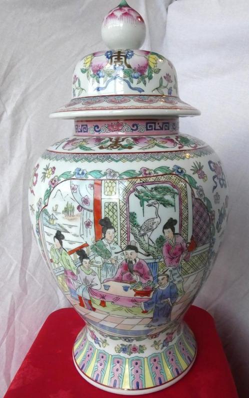 Vase et couvercle chinois - Family Rose, Antiquités & Art, Antiquités | Vases, Enlèvement ou Envoi