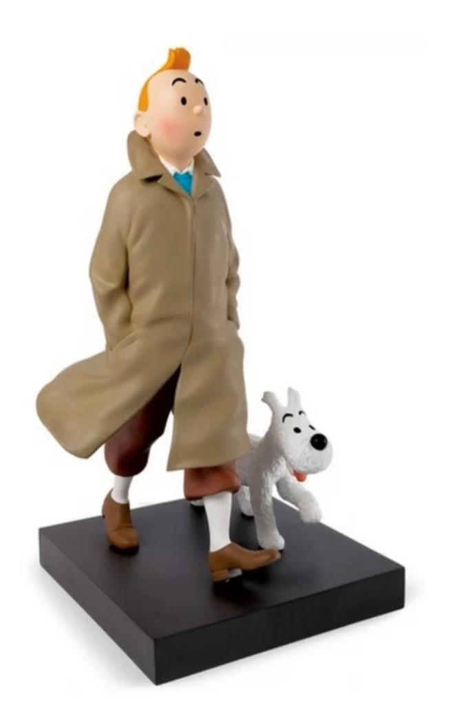 Tintin Figurine Tintin en trench coat et Milou – 60 cm, Verzamelen, Beelden en Beeldjes, Nieuw, Ophalen