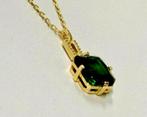 18k karaat goud gold-plated natuurlijk steen smaragd ketting, Handtassen en Accessoires, Kettingen, Ophalen of Verzenden, Zo goed als nieuw