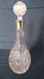antieke kristallen karaf met zilveren hals, Antiek en Kunst, Ophalen of Verzenden