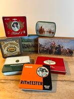 Lots de boîtes à cigares et cigarettes en fer, Verzamelen, Ophalen, Gebruikt, Tabaksdoos of Verpakking