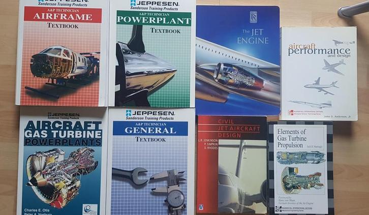 Boeken ivm vliegtuigonderhoud, -ontwerp en -motoren, Boeken, Techniek, Zo goed als nieuw, Ophalen