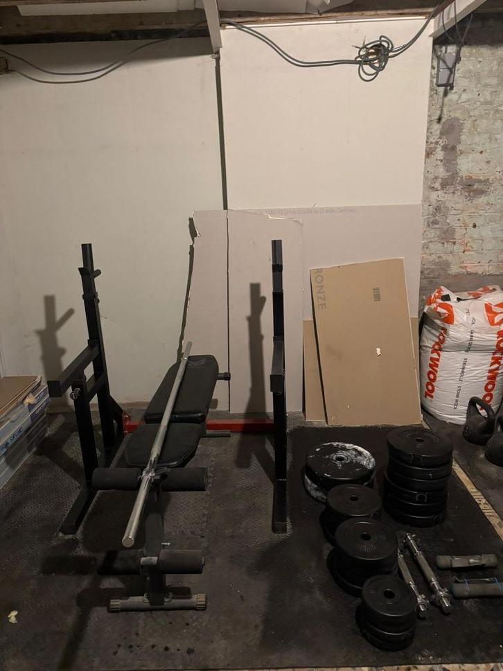 Homegym startersset, Sport en Fitness, Fitnessapparatuur, Gebruikt, Krachtstation, Armen, Benen, Borst, Buik, Rug, Kunststof, Ophalen