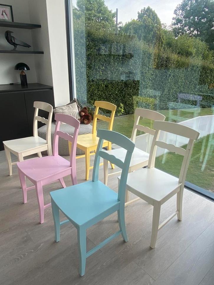 6 stoelen, kotstoelen - Ikea - goedkoop maar stevig !, Huis en Inrichting, Stoelen, Gebruikt, Vijf, Zes of meer stoelen, Hout