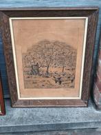 Eau forte signe. Eugeen van mieghem, Antiquités & Art, Enlèvement ou Envoi