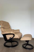 Design Fauteuil Stressless Reno incl. Voetenbank (z.g.a.n), Huis en Inrichting, Fauteuils, Ophalen, Stressless Knoll Vitra Eames Leolux Natuzzi Himolla Hukla