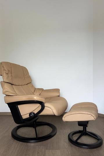 Design Fauteuil Stressless Reno incl. Voetenbank (z.g.a.n) beschikbaar voor biedingen